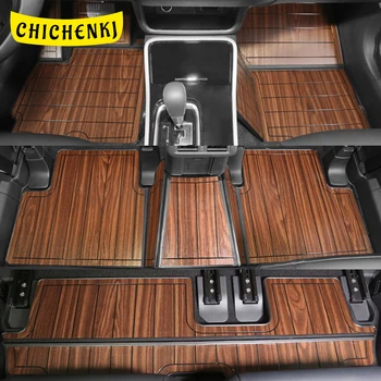 

For Mitsubishi Outlander 2013-2020 Car Accessories Floor Mats 7 Seats All Set Synthetic Wood Tray Wooden Pad Foot Mat Carpets