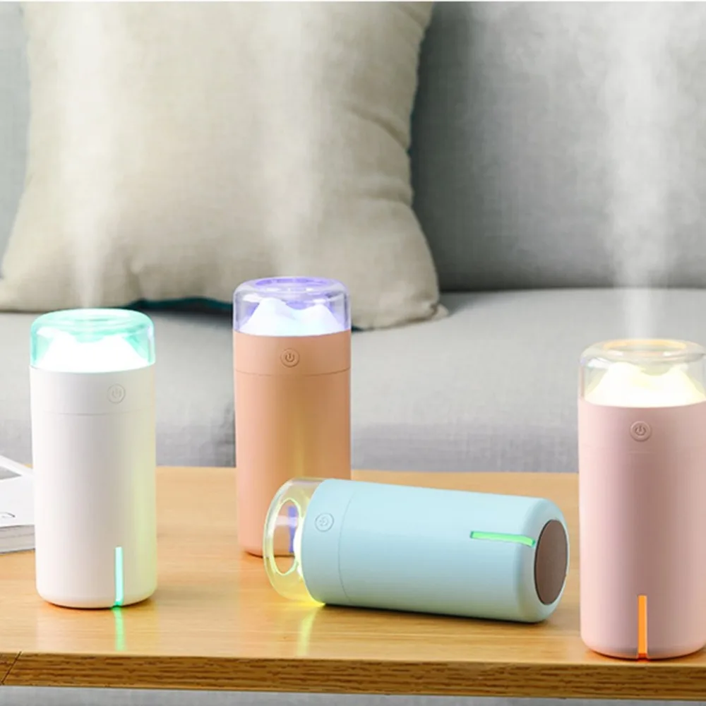 

USB Air Humidifier Essential Oil Diffuser Colorful LED Night Lamp Mountain Scenery Humidifier for Home Office Car