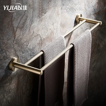 

Bathroom Towel Shelf 304 stainless steel Towel Rail Simple Style Rack Holder Wall Mounted Gold Double towel rack