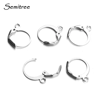 

Semitree10pcs Stainless Steel Earring Hooks Clasps Round Earrings Clips Findings for DIY Earring Jewelry Making Accessories