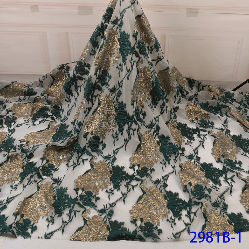 Новое поступление Африканское парчовое кружево ткань высокого качества нигерийское кружево Материал африканская жаккардовая кружевная ткань для платьев GD2981B-1
