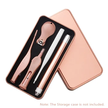 

5pcs Baby's Health Care Tools LED Light Ear Wax Removal Spoon Electronic Thermometer Nose Clean Tweezers Ear Health Care Tools