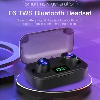 

F6 TWS Earphone Wireless Bluetooth 5.0 Earphone Binaural Call HIFI Stereo Charging Box Sports Running Earphone