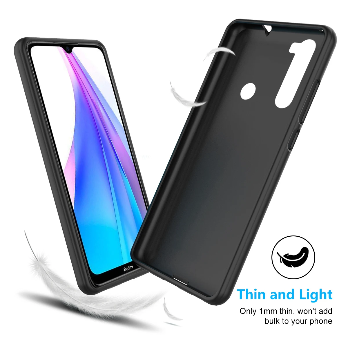 For Xiaomi Redmi Note 8T Back Case Slim Fit Soft TPU Shockproof Phone Protective Cover Black Fast delivery |