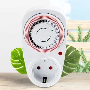 

24 Hour Plug-in Programmable Mechanical Electrical Program Timer Power Switch 230V Energy Saver EU Plug