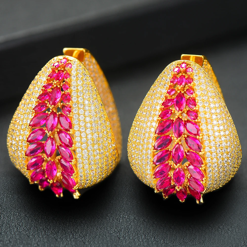 

missvikki Full Mirco CZ Cubic Zircon Trendy Jewelry 2019 Hoop Earrings Statement Luxury Shiny Earring for Women Wedding Jewelry