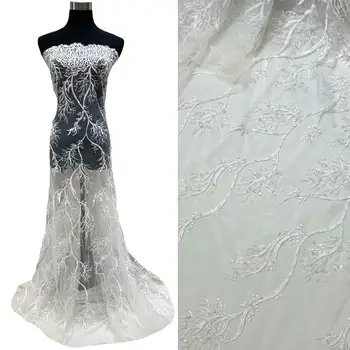 

2020 Luxury New Style Elegant White Bridal Wedding Dress Fabrics Embroidery Bead Mesh Crystal Handmade Formal Evening Dress Lace
