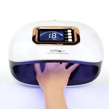 

Professional 72W UV/LED Nail Polish Curing Lamp with Sensor Manicure Sunlight Lamp 10s/30s/60s/99s Timer Setting LCD Display