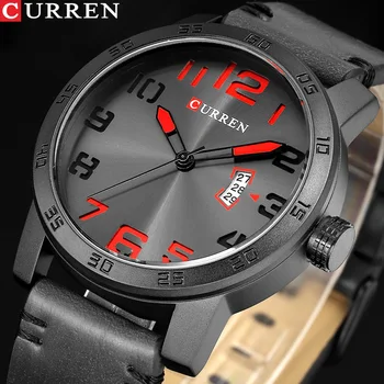 

NEW Luxury Brand CURREN Men Sport Watches Men's Quartz Clock Man Army Military Leather Wrist Watch Relogio Masculino