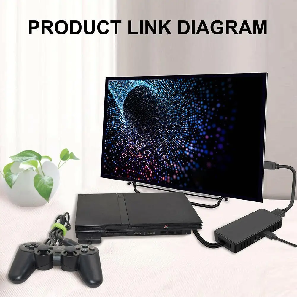 Кабель-адаптер Full HD для Sony PS2 в HDMI-совместимый работает с Playstation 2 высокопрозрачный