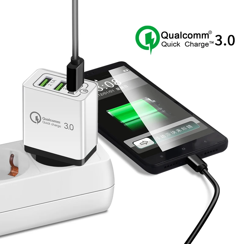 Быстрое зарядное устройство QC 3 0 с USB портами 5 В А быстрая зарядка адаптер для