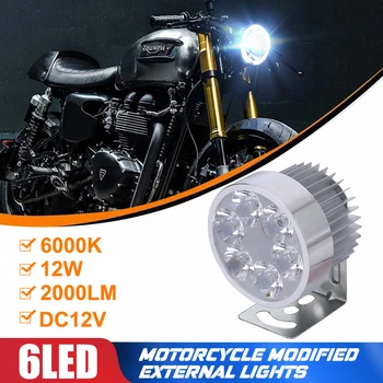 

Motorcycle Headlight Electric Headlight High Power Modified Lamp Spot Light E-Bike 6LED Waterproof Durable