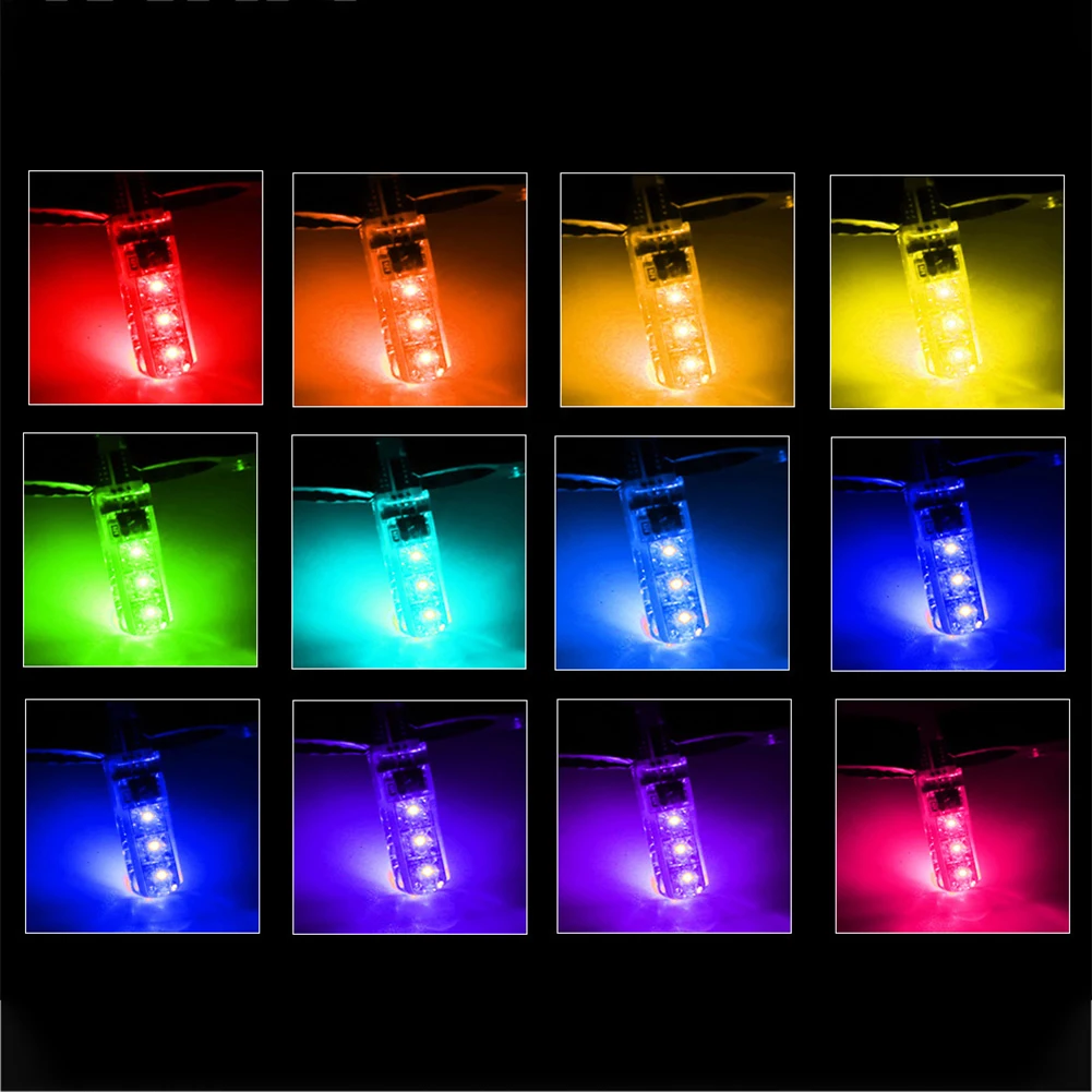 2 шт. автомобисветильник светодиодсветодиодный лампы RGB T10 5050 6SMD для