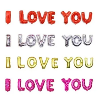 

16 Inch I LOVE YOU Alphabet Aluminum Foil Balloons Valentine's Day Wedding Birthday Party Decorations
