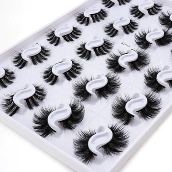 

New 20 Pairs 25mm Faux Mink False Eyelashes Dramatic Long Fluffy Multilayer Lashes Eyelash Extension Makeup with Gorgeous Case