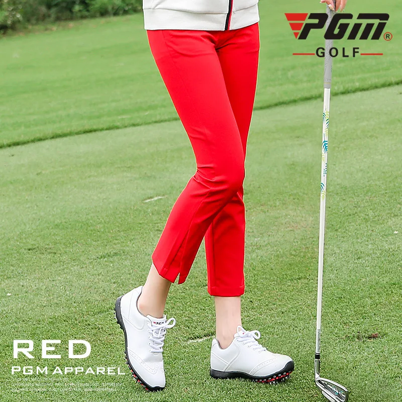PGM штаны для гольфа, женские эластичные мягкие брюки для игры в гольф, женская одежда, одежда для девочек, весна-осень, новинка - Цвет: Red