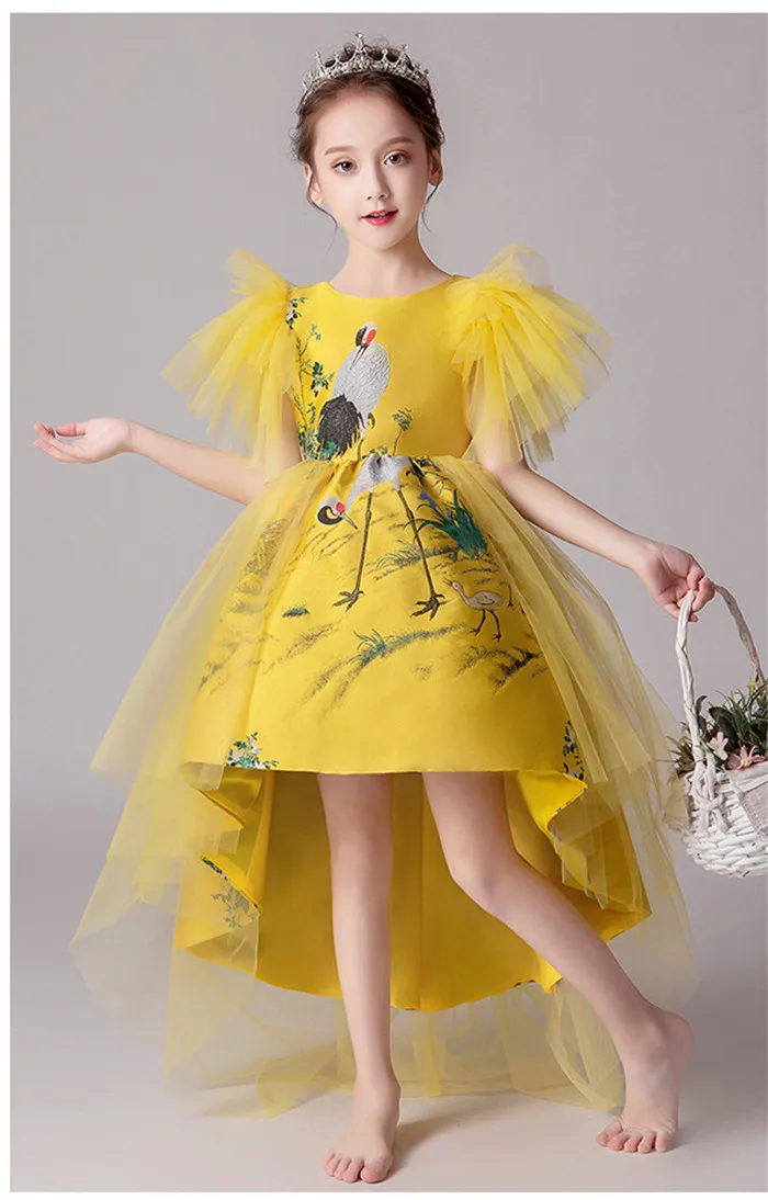 Платья для маленьких девочек летнее платье праздничные желтые платья на день рождения детская одежда