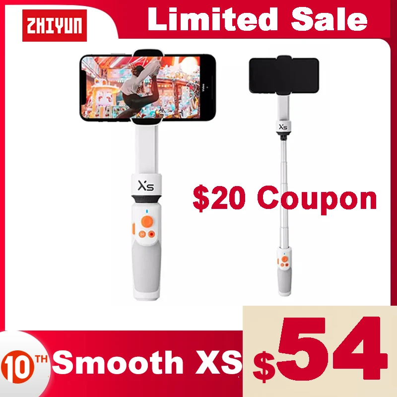 ZHIYUN Official SMOOTH XS Phone Gimbals Selfie Stick Handheld Stabilizer Palo Smartphones for iPhone Huawei Xiaomi Redmi Samsung