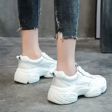 Dad Shoe Woman 2019 Solid Color Joker Small White Shoes Motion The Wind Thick Bottom Comfortable Leisure Time Ins Shoes