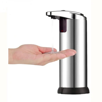 

250ml Stainless Steel Automatic Soap Dispenser Handsfree Ir Smart Sensor Touchless Soap Liquid Dispenser For Home Bathroom