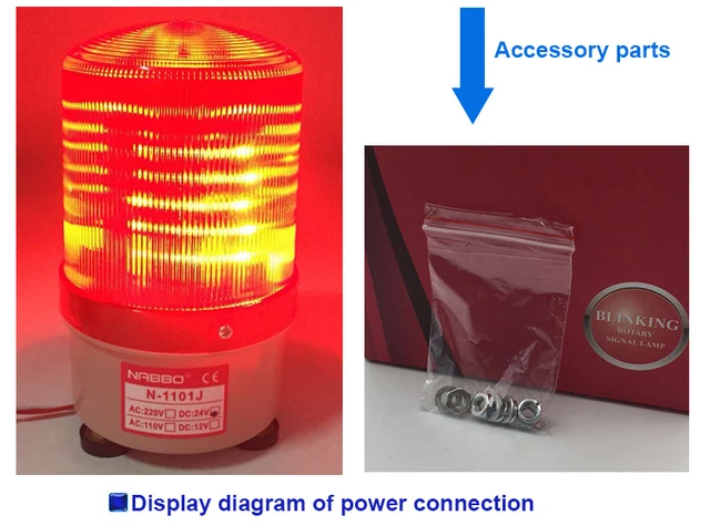 Balise Lumineuse Rotative LED Rouge 220V Natudeco - 3W, Montage Vis M4 | Pour Atelier, Chantier, Sécurité, Avertissement