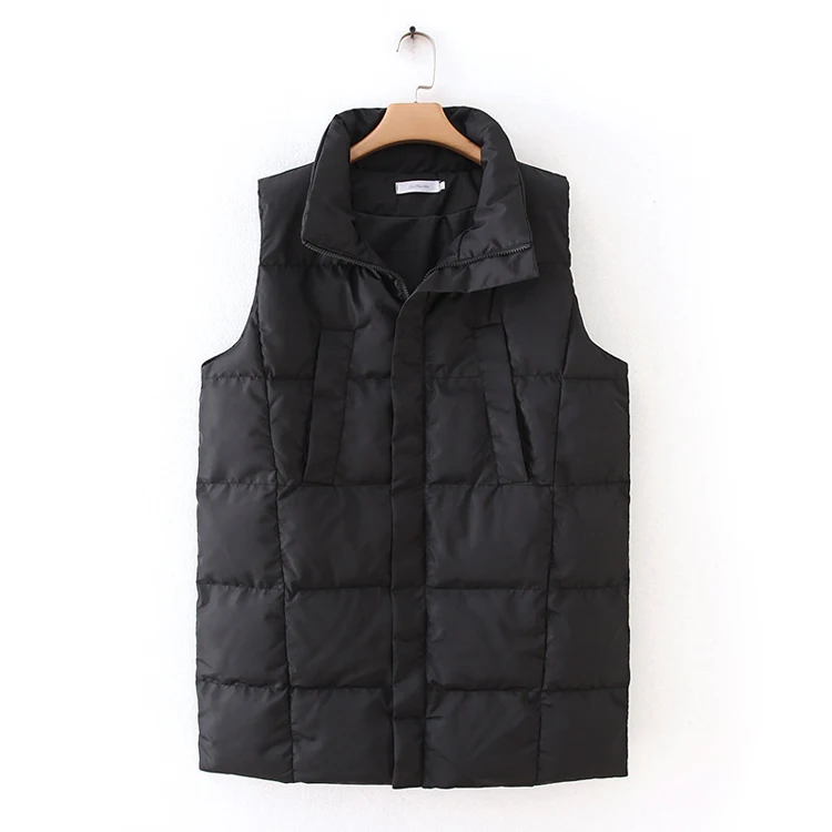 New Women Plus Size XL-5XL Winter Padded Vest Sleeveless Jacket Pocket Coat Waistcoat Turn Down Collar White Warm Thick Vests