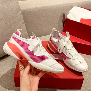 

Pink Shoes Woman Round Toe Shoes Thick Bottom Outdoor Run Women Shoes Breathable Mesh Sneakers Women Trainers Casual Shoes New