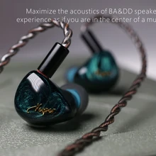 2020 QOA Vesper 1DD + 1 Knowles BA Hybrid Unità Driver Auricolare DJ Music Monitor HIFI Auricolari 2Pin Staccare Auricolare rosa Della Signora/Mojito