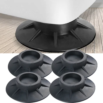 

TOP!-4Pcs Floor Mat Elasticity Black Protectors Furniture Anti Vibration Rubber Feet Pads Washing Machine Non Slip Shock Proof