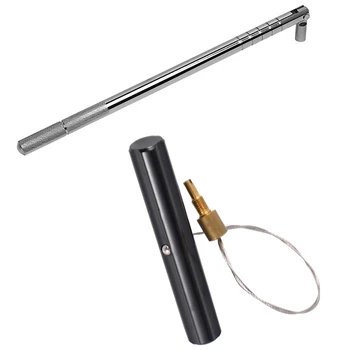 

2 Pcs Car Repair Install Tool: 1 Pcs Chrome Valve Stem Puller & 1 Pcs Tyre Changing Air Valve Stem Puller Extractor