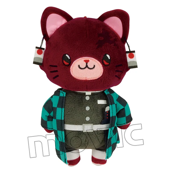 Anime Demon Slayer: Kimetsu No Yaiba Movic Doll Tomioka Giyuu Zenitsu With Cat Face Patch Cotton Pendant Toys For Girls Bag Gift