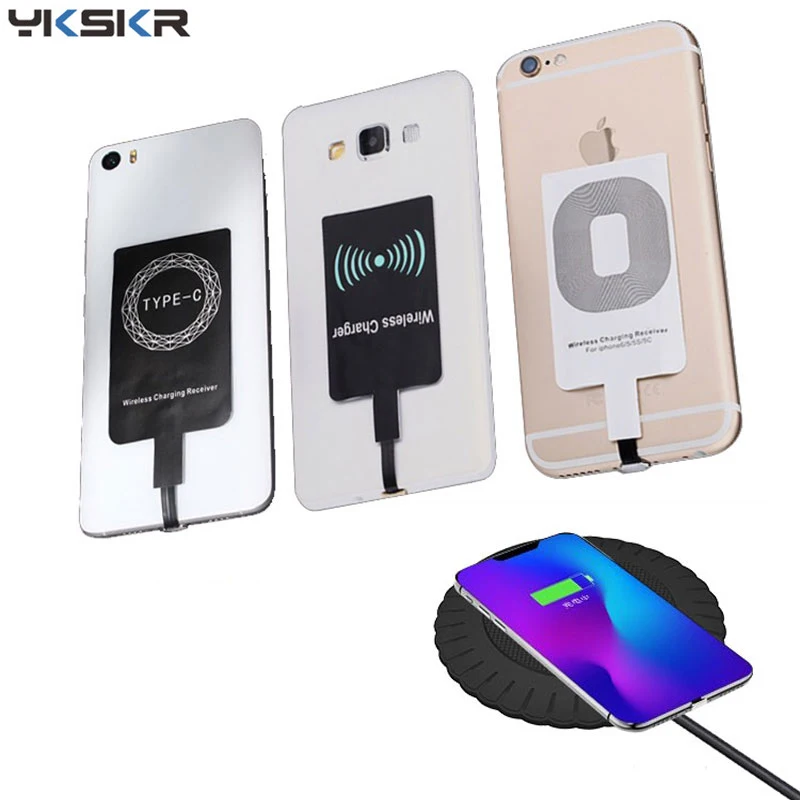 Беспроводное зарядное устройство Qi приемник поддержка Micro USB Type C быстрая