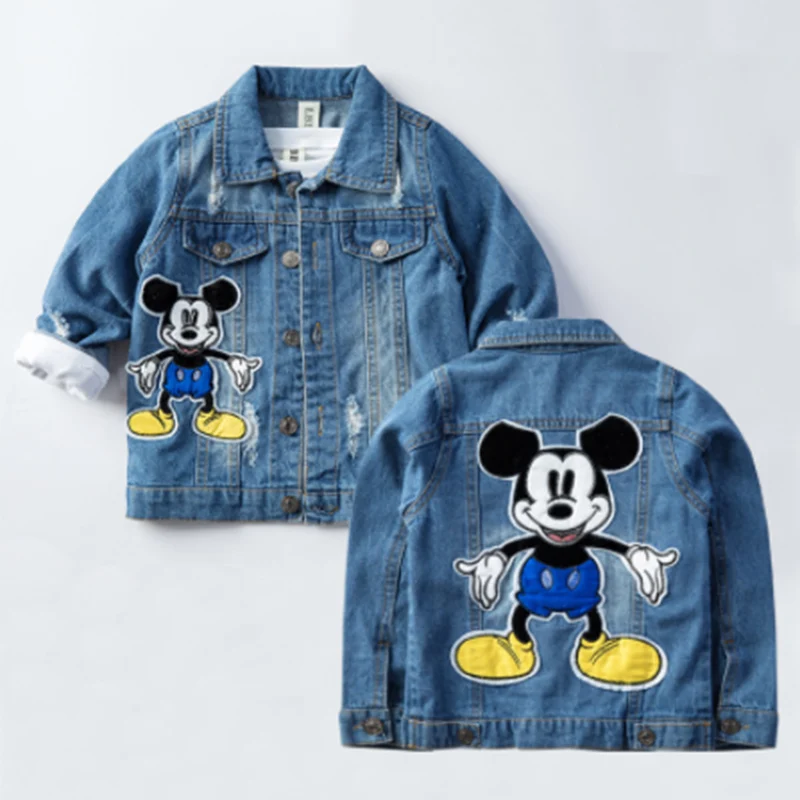 buy  2019 Mickey Denim Jacket For Boys Fashion Coats Children Clothing Autumn Baby Girls Clothes Outerwe