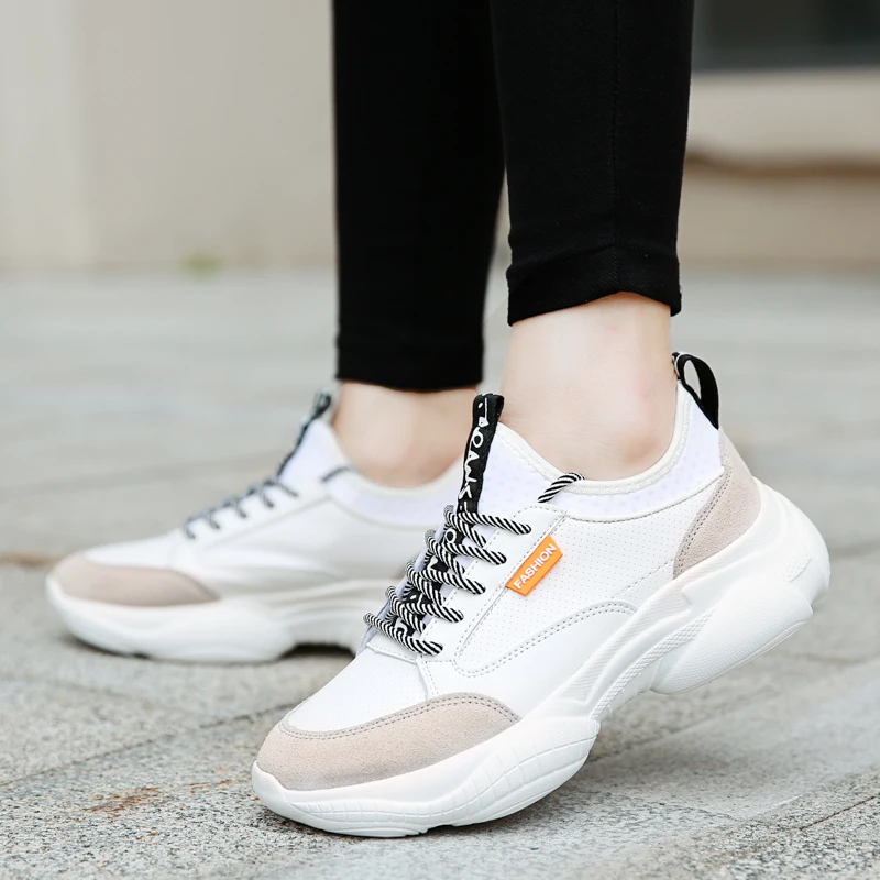Женская обувь для бега женские кроссовки на шнуровке Basket Femme платформе