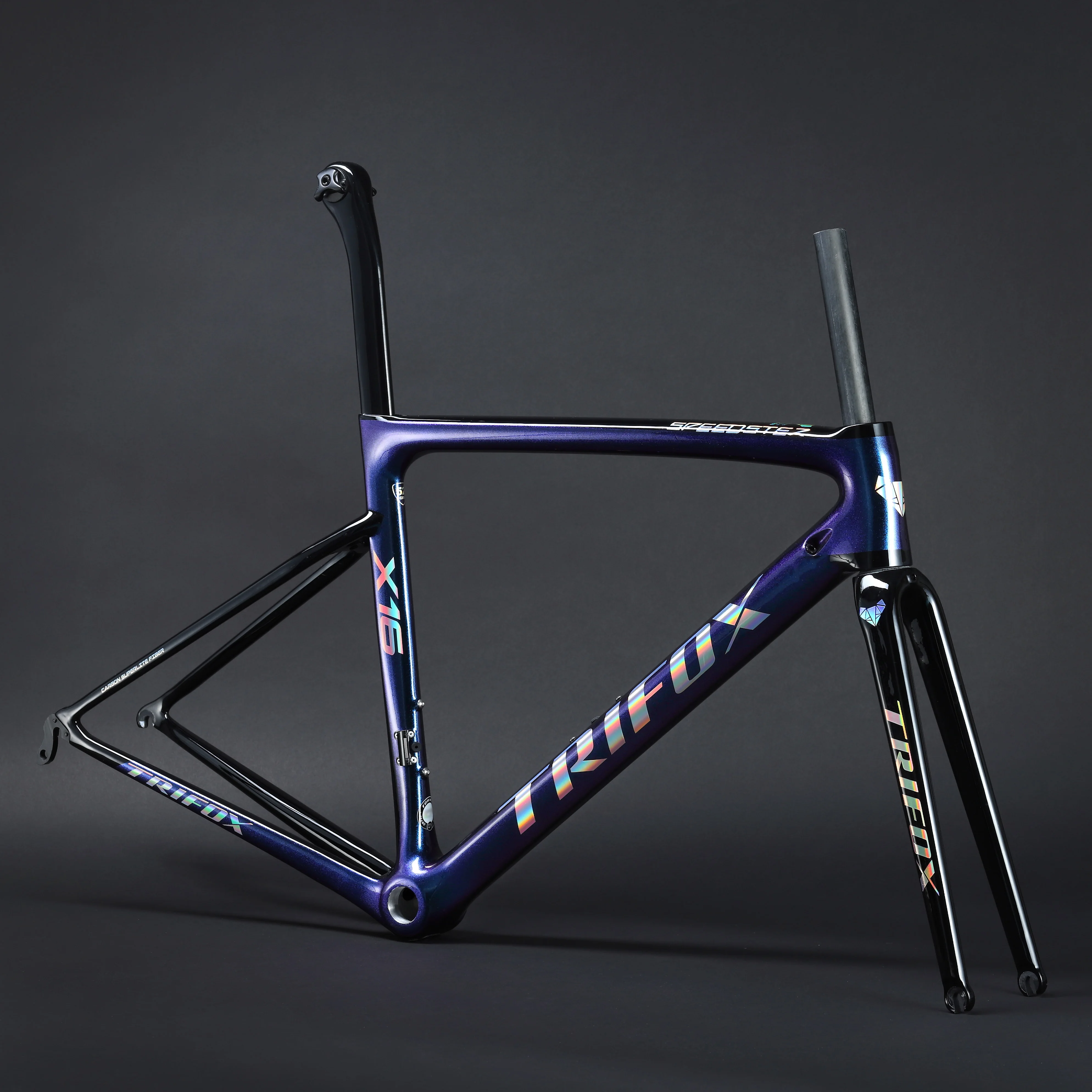 US $609.55 TRIFOX Carbon Frame Road V Carbon Road Bike Frame Di2 Mechanical Carbon Frame Size 440 490 520 540 560mm SL6 рама для велосипеда