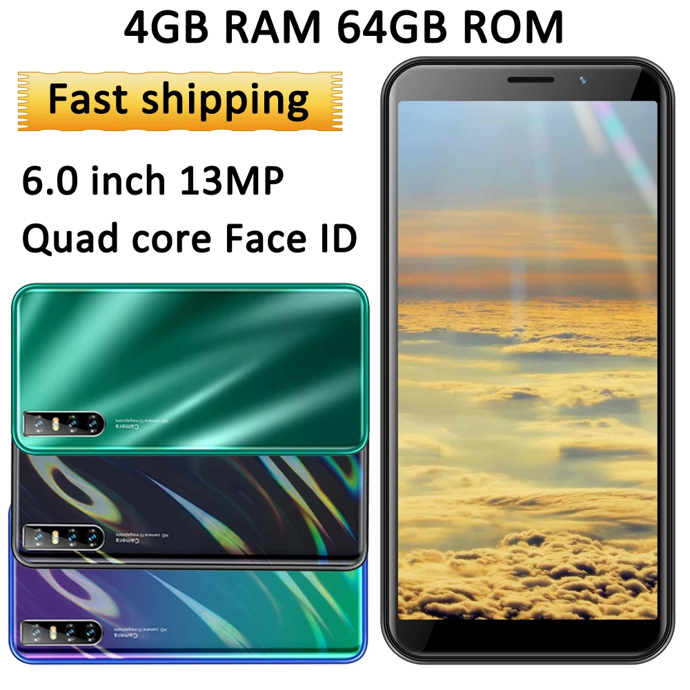 Смартфоны Note20 13MP 4G RAM 64G ROM Мобильные телефоны android 6 0 &quot18:9 HD экран Лицо ID