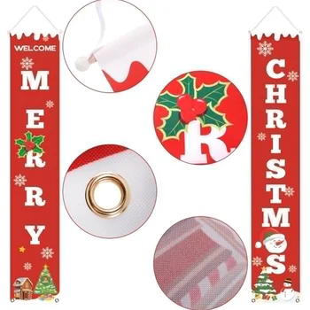 

Christmas Curtain Couplet Home Door Window Holiday Festive Decor Welcome Banner 2019ing