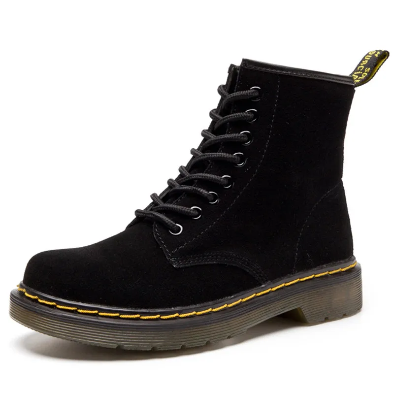 

Genuine Leather Suede Men Boots 2019 Hot Motocycle Boots Male Shoes For Martin Ankle Boots Autumn Winter Boots Plus Size 45 46