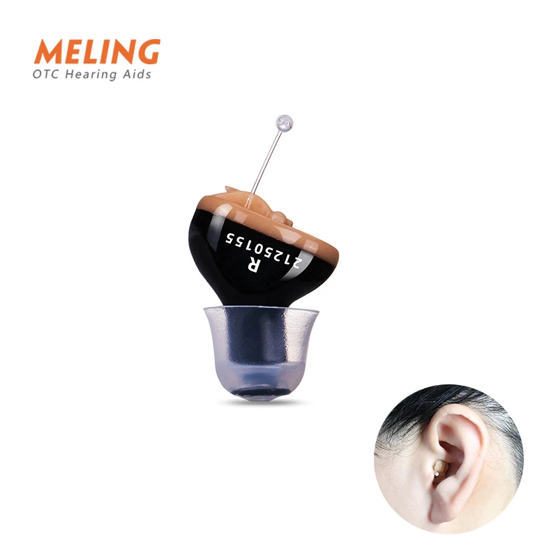 Hearing Aid Meling Q10 Hearing Aid Mini Elderly Mini Invisible Hearing Aid 10A Battery Device Left Right Ear Blue Amplifier