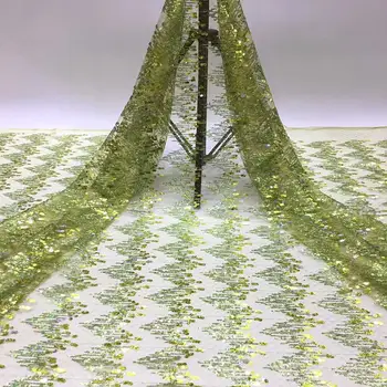 

african sequin lace fabric 2020 high quality lace luxury lace fabric sequin embroidered fabric 5yards for wedding dress A-1183