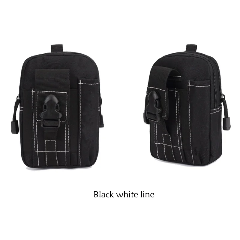 2L Тактическая Военная поясная сумка, поясная сумка, сумка для улицы, для верховой езды, для бега, охотничьи кошельки, карманные аксессуары для бега - Цвет: Black white line