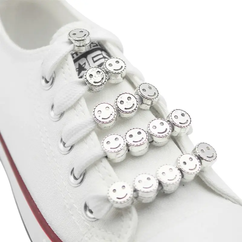 12pcs Shoelace Buckle DIY Shoestrings Smile Face Sports Shoe Decoration Clip Creative Fashion Shoelaces Accessories