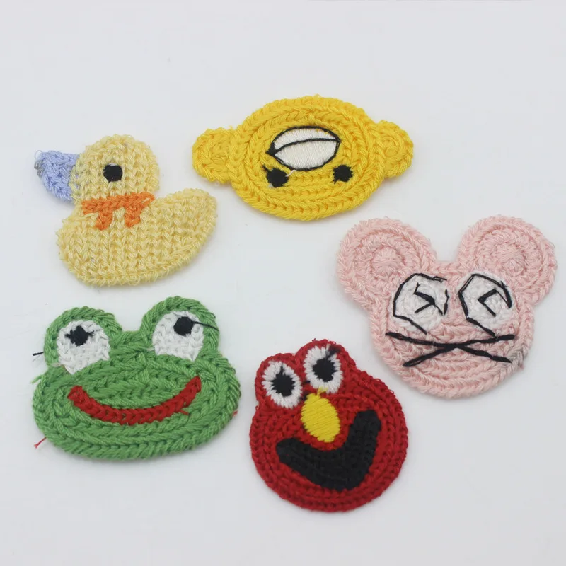 Шерстяные аксессуары с мультяшными животными, Детские ВВ-клипсы, тканевые нашивки для самостоятельного украшения ручной работы, аксессуары для самостоятельной сборки