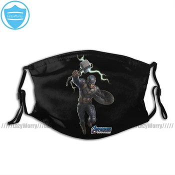 

Captain America Mouth Face Mask Avengers Endgame Captain America Facial Mask Kawai Cool with 2 Filters for Adult