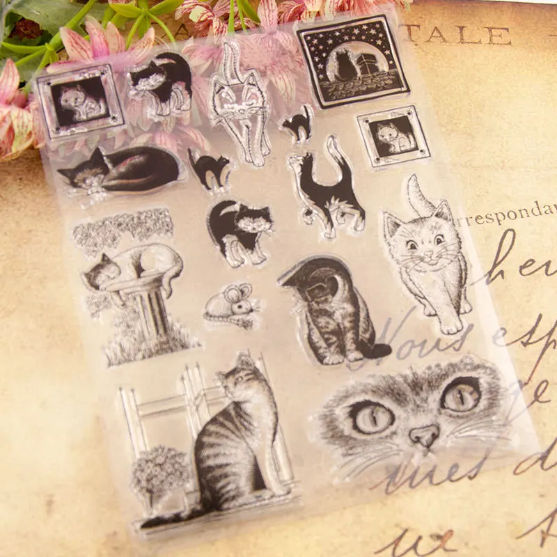 

Cat Transparent Clear Silicone Stamps for DIY Scrapbooking Photo Album Decoration