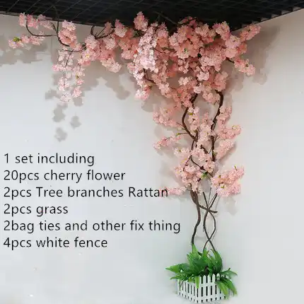 人工桜さくらツリー偽桜ドライフラワー木籐セットリビングルームの装飾 Aliexpress