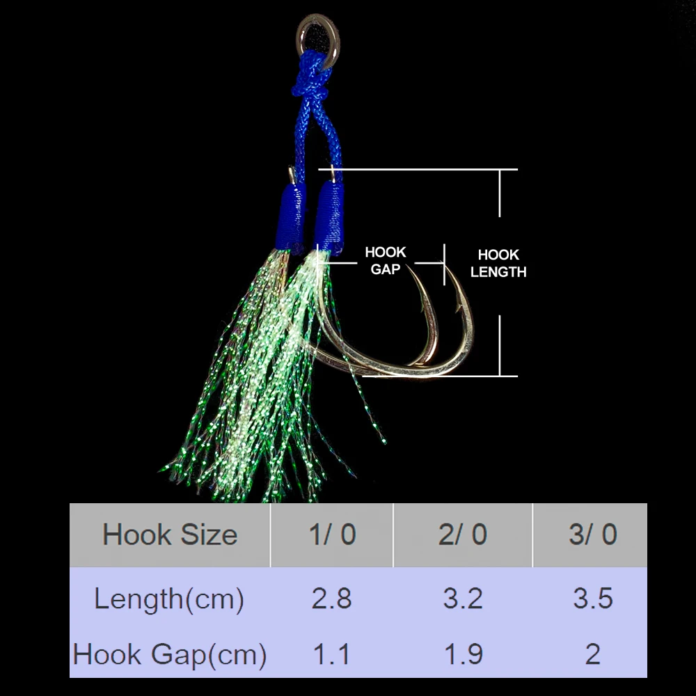 

2sets/bag High Carbon Fishing Assist Hooks Jig Lure Hook Alow Fast Jigging Fishjig Cast Double Barbed Assist Hooks Pesca Peche