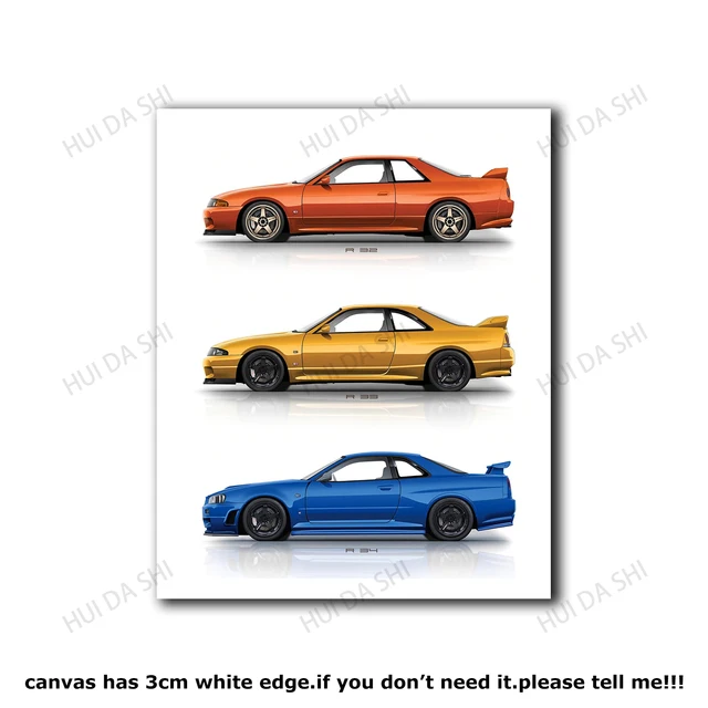 Nissan Skyline Gtr R32 R33 R34 Poster Gift For Car Lovers Digital Artwork Print On High Quality Gift For Him Painting Calligraphy Aliexpress