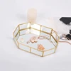 Golden Mirror Tray Cosmetic Container Jewelry Organizer Case Bathroom Storage Lipstick Necklace Desktop pantry organizer cake 4