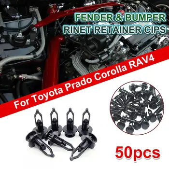 

For Toyota Corolla Rav4 Avensis Auris Hilux Yaris Prius 50pcs Bumper Fender Fasteners Clip Push Rivet Retainer Car Accessories
